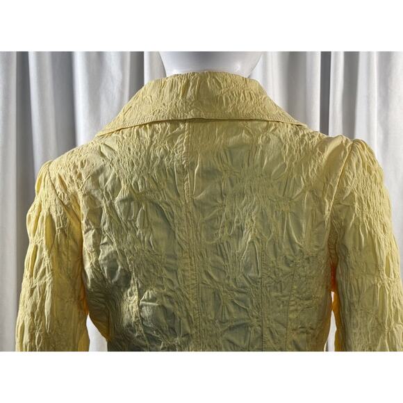 Aspenny Vintage Textured Large Buttons Bell Sleeves Blazer, Yellow, Sz: L, 78-32 - Picture 6 of 15